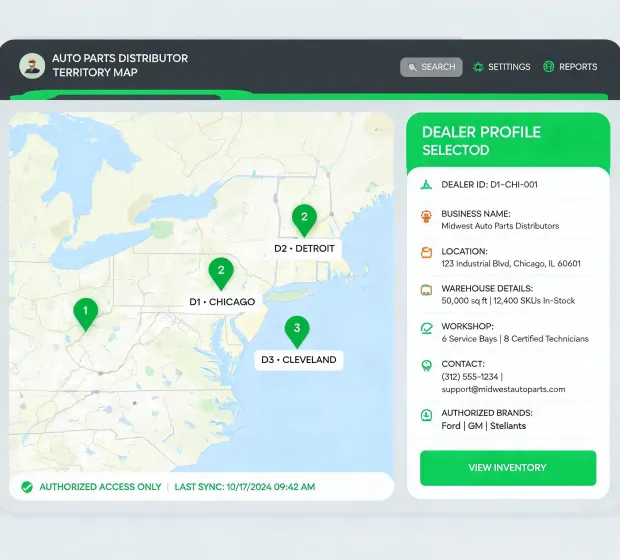 Champion dealer locator map interface